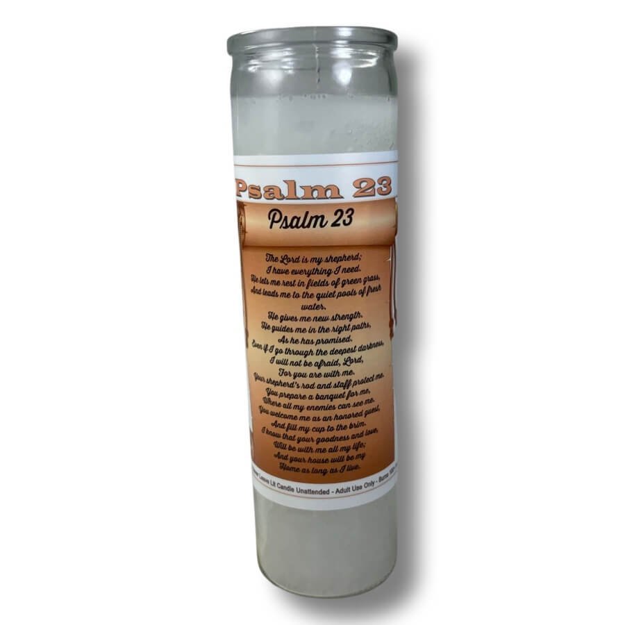 23rd Psalm/10 Commandments/Star of David 7 Day Blessed Candle